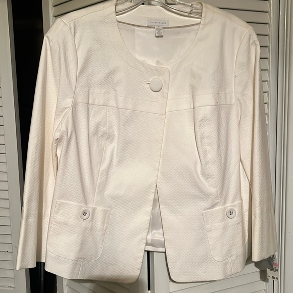 Charter Club Jackets & Blazers - BNWT white lined jacket with 3/4” sleeves
